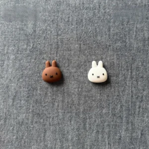 Joycon joystick déco lapin brun et blanc